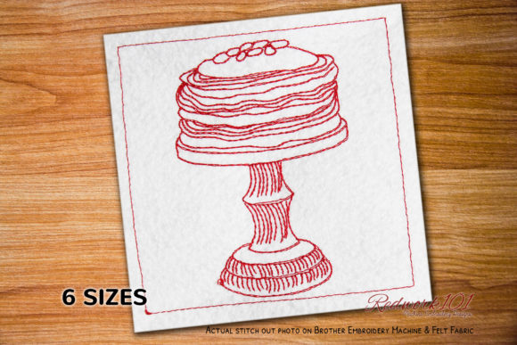 Coconut Cream Crepe Cake Embroidery Design