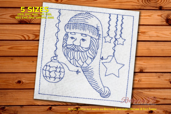 Santa's Face Redwork Embroidery Design Review