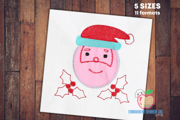 Sketch of the Santa Face Embroidery Review