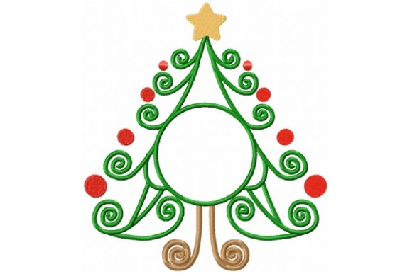 Swirly Christmas Tree Mono Review for Embroidery