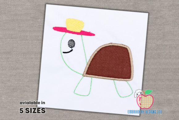 Turtle Wearing Hat Applique Review